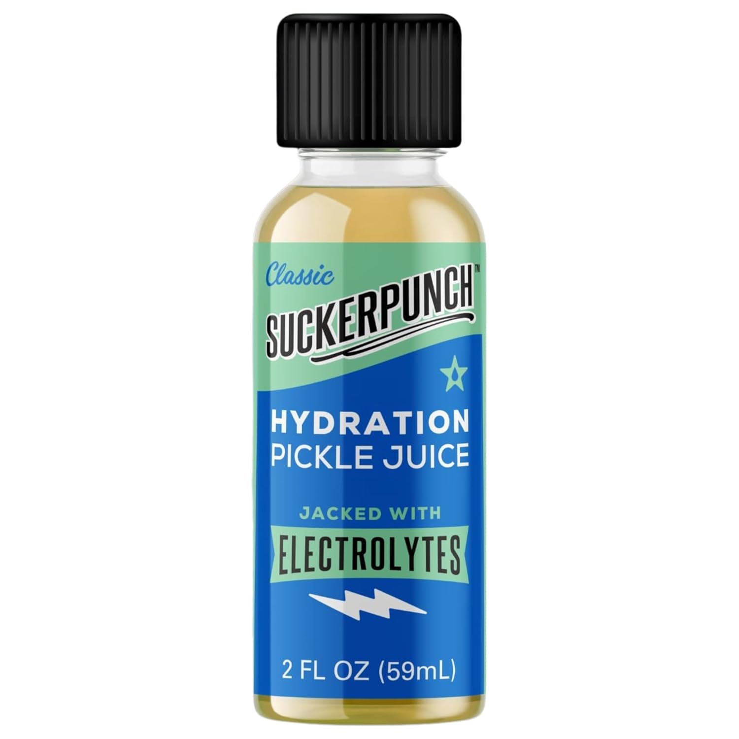 Suckerpunch Electrolyte Pickle Juice Shot, Leg and Muscle Cramp Relief, Sports Drink, Low Calorie, Gluten Free, Post Workout, Hydration, Potassium, Keto Friendly, Non GMO (Classic Dill (Pack of 1))