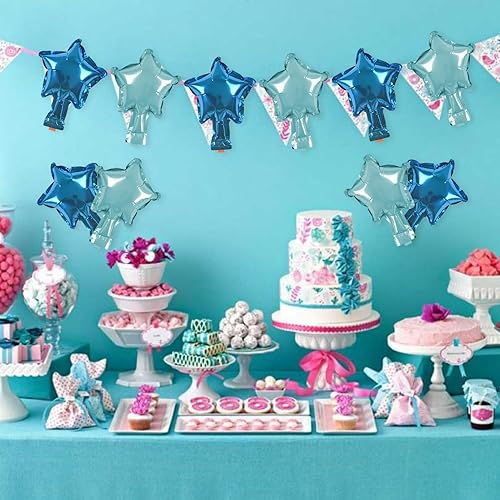 Miniatura 3 de 100 globos en forma de estrella de 5 pulgadas, globos de aluminio de Mylar azul, decoración pequeña para mujeres y niñas, día de San Valentín