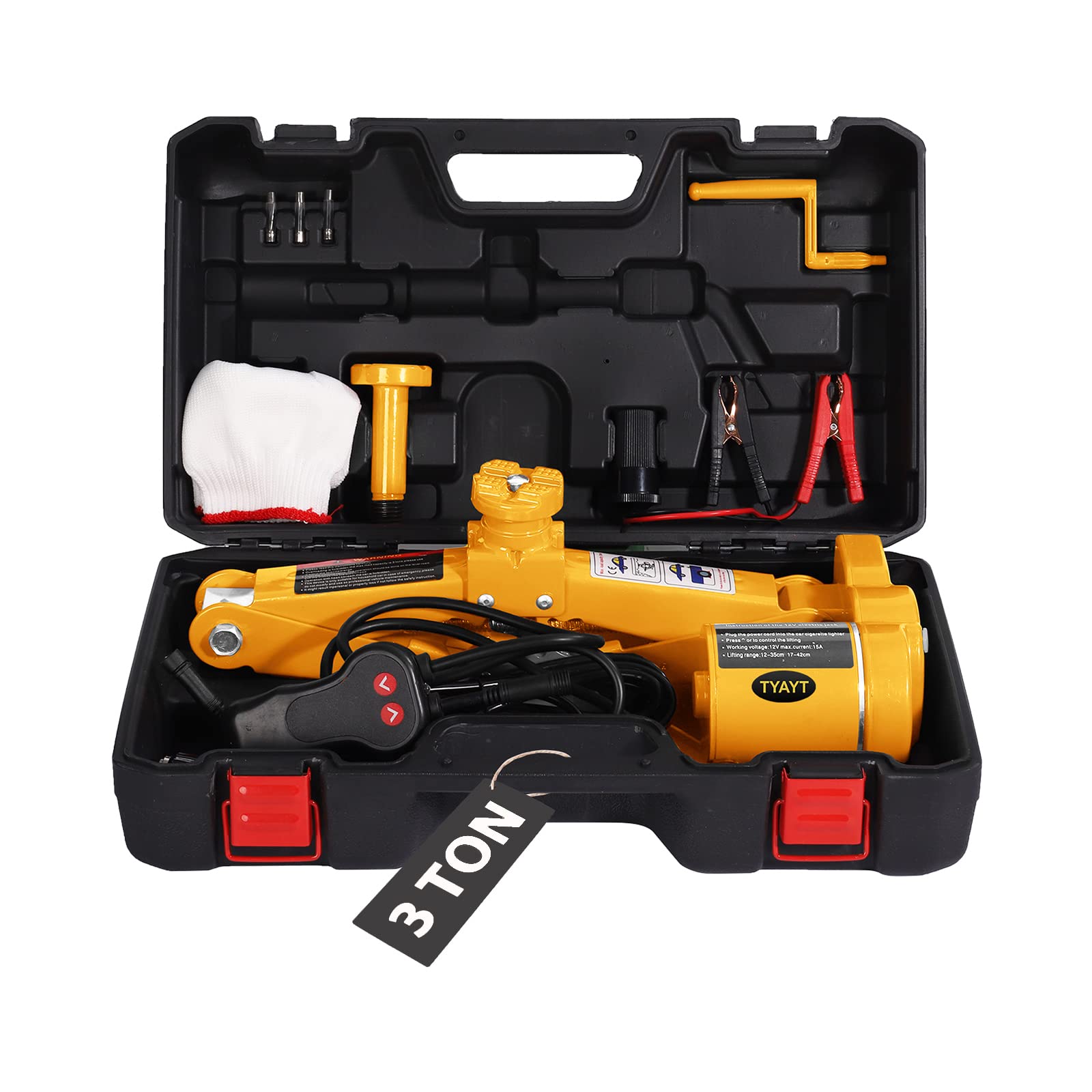 TYAYT Electric Car Jack Kit 3 Ton 12 Volt Automotive Jack, Electric