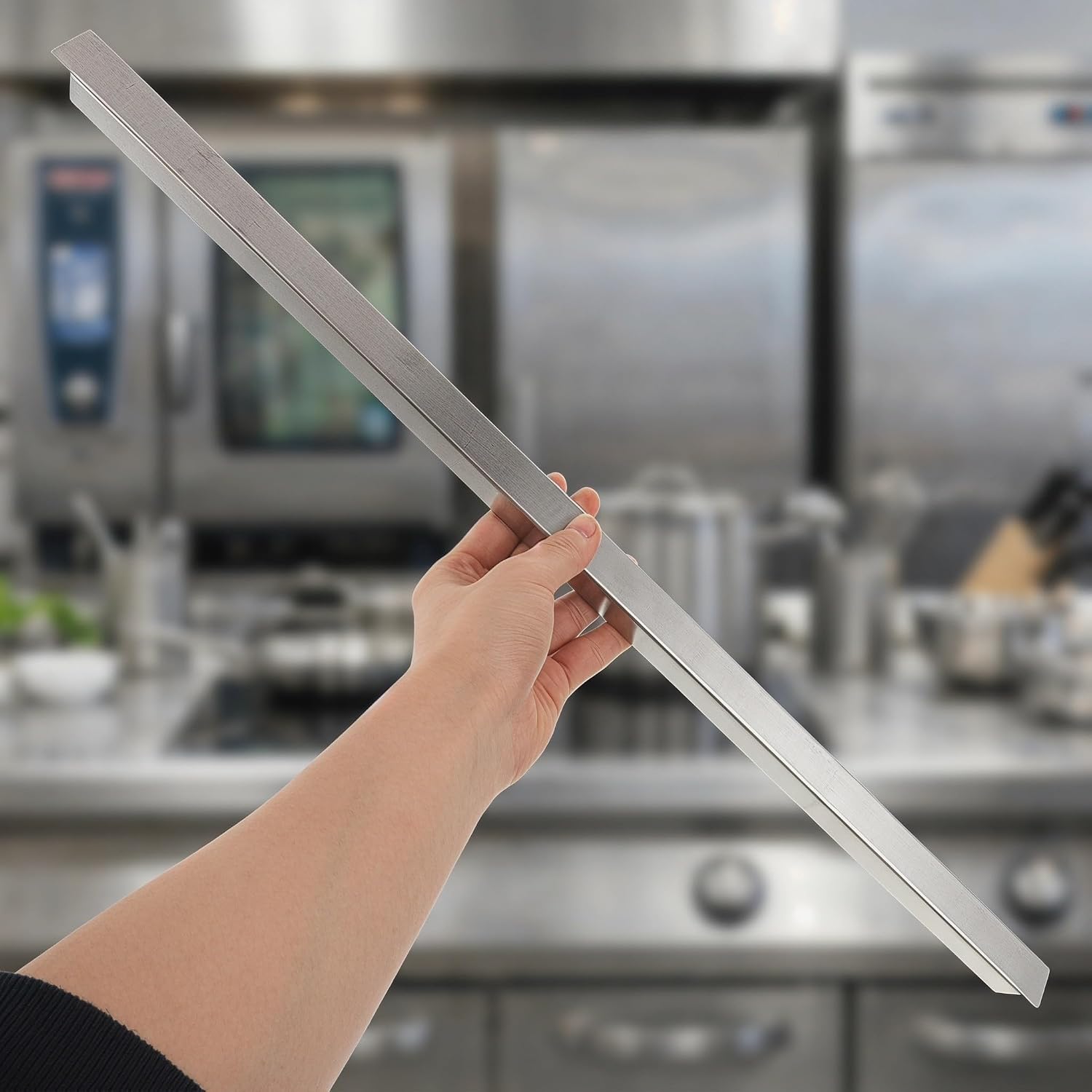 4pcs Stainless Steel Pan Retainer Bar for Steam Table Pans and Trays with Stable Tray Support and Easy Installation for Kitchen