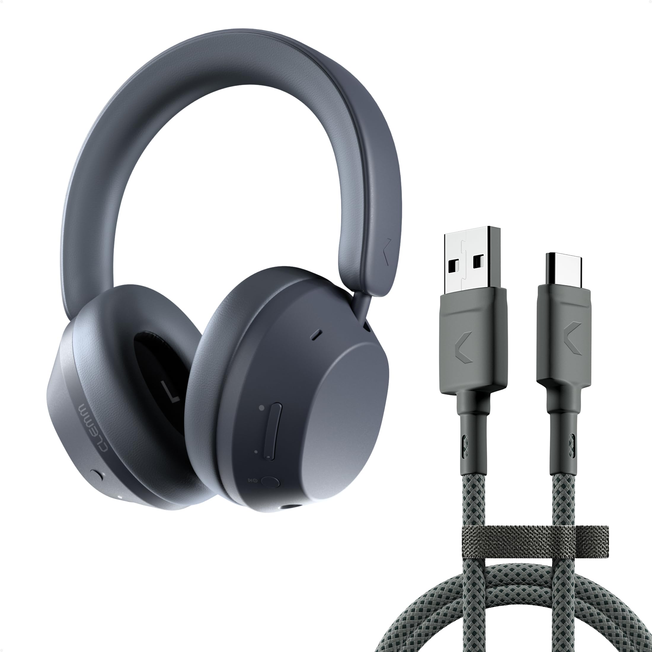 Clemm Ambience Over-Ear Headphones and Chain USB-A to Type-C Bundle