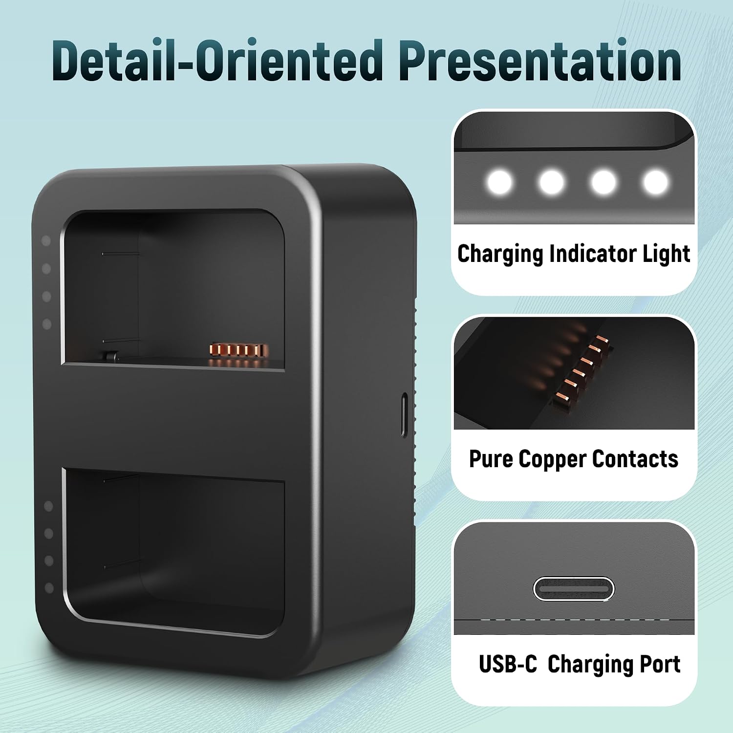 E EGOWAY Charging Hub for DJI WB37 Battery, with USB C Cable, Support 65W PD (Only Charger)
