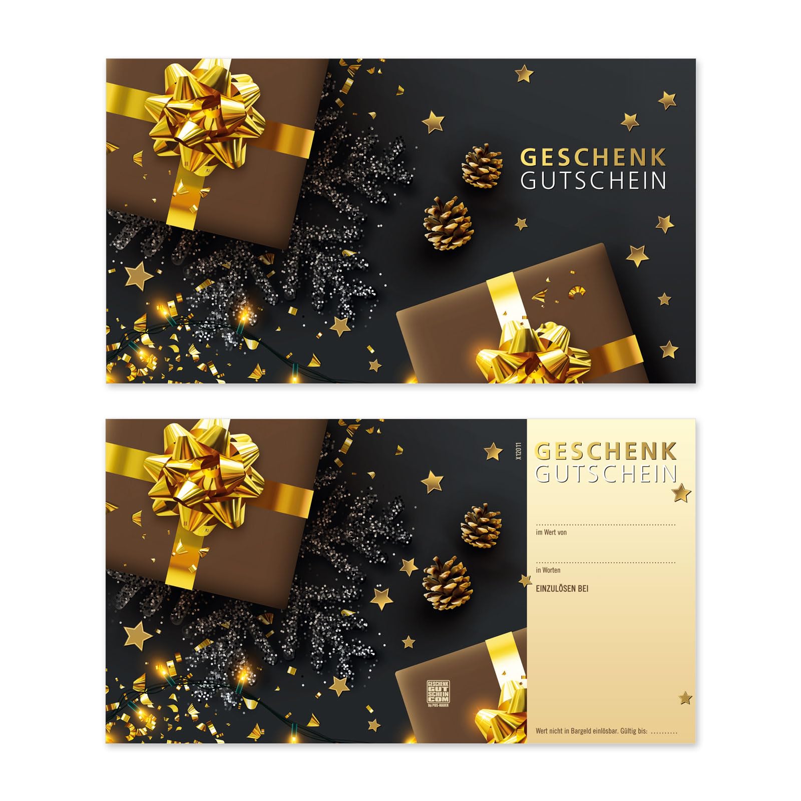 50 Gutscheine. Blanko zum Selberausfüllen. Für Weihnachten, für Firmen mit Weinachtsmotiv.