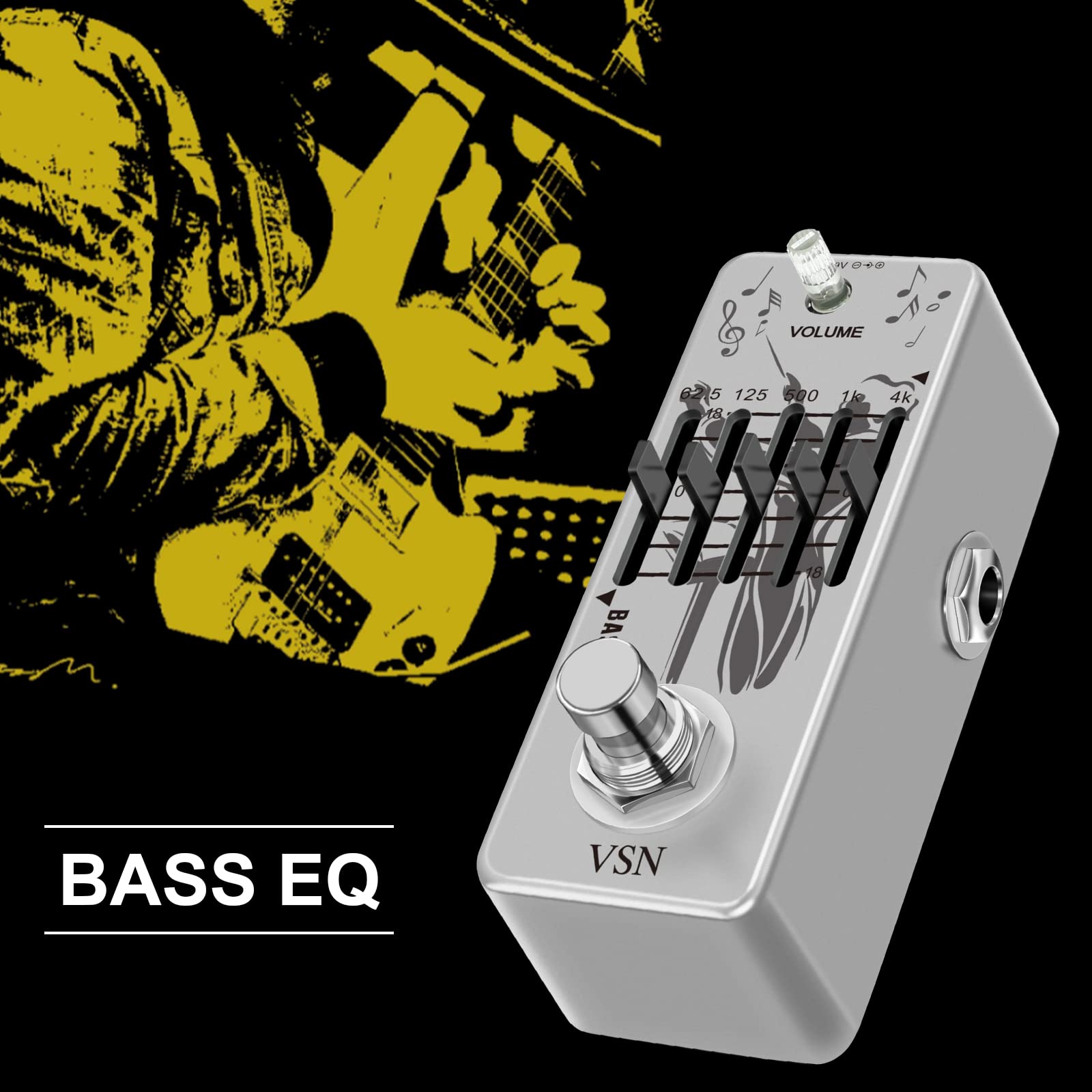Amazon | VSN ギター ベース EQ ペダル 5 バンド イコライザー ペダル