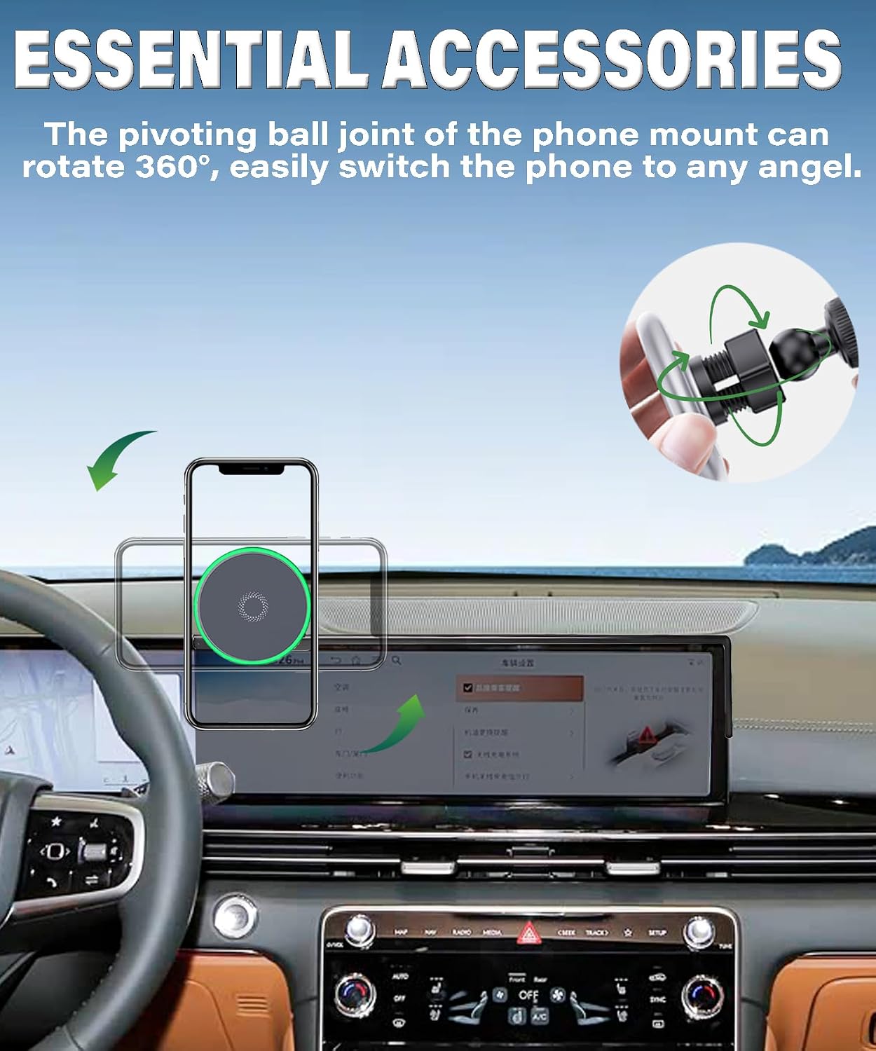 Car Phone Mount for 2025 2026 Genesis GV70/GV80/G80 Accessories image 4