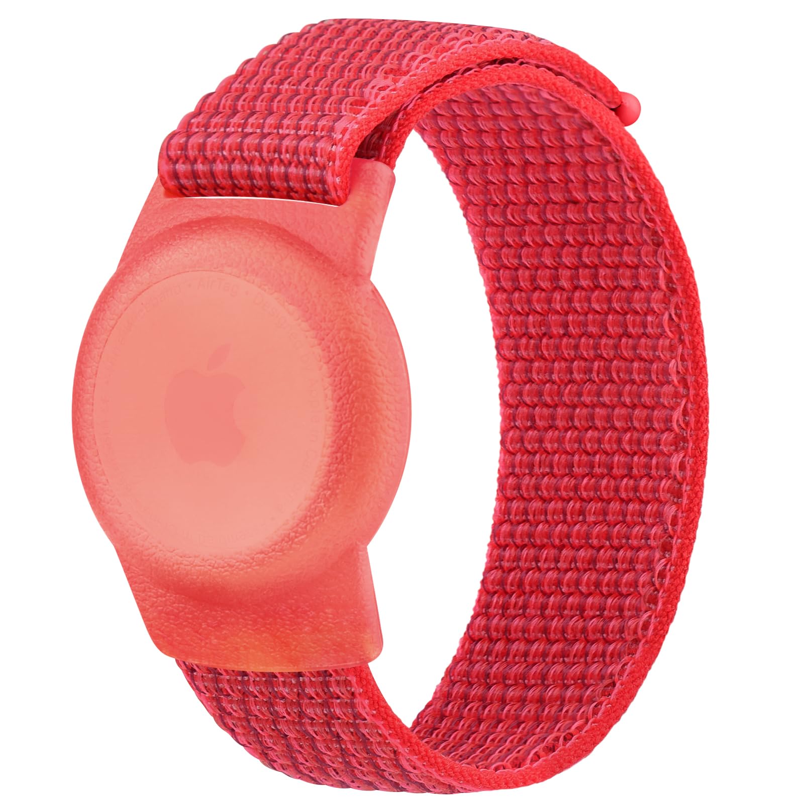 Tobfit Kids Wristband for Apple AirTag – Protective Case for AirTag GPS Tracker Holder with Nylon Bracelet, Adjustable Anti-Loss Watch Band for Toddler, Baby, Children & Elderly - Red-image-34
