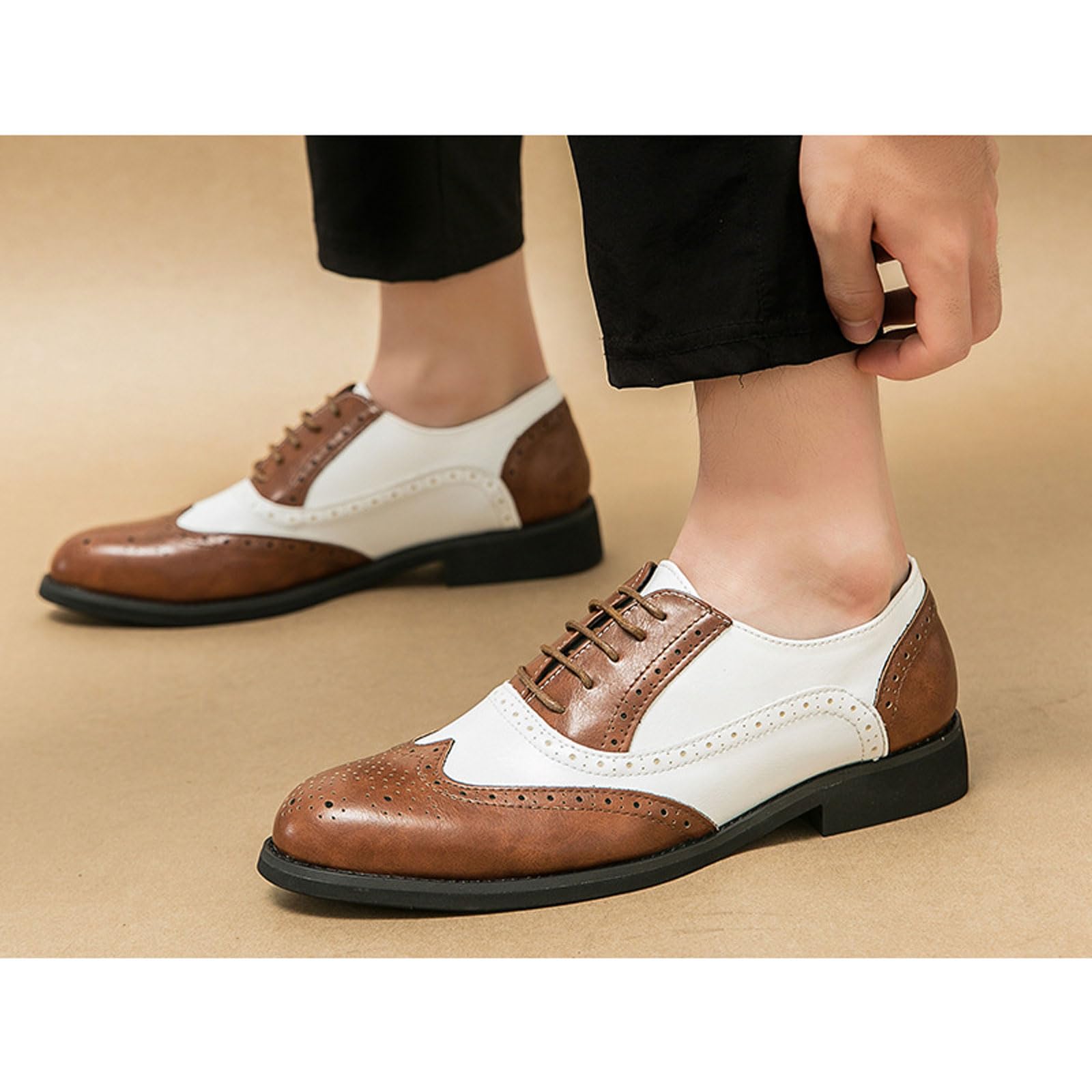 Chaussures Brogue Classiques Décontractées À Lacets pour Hommes Business Basses Mariage Banquet