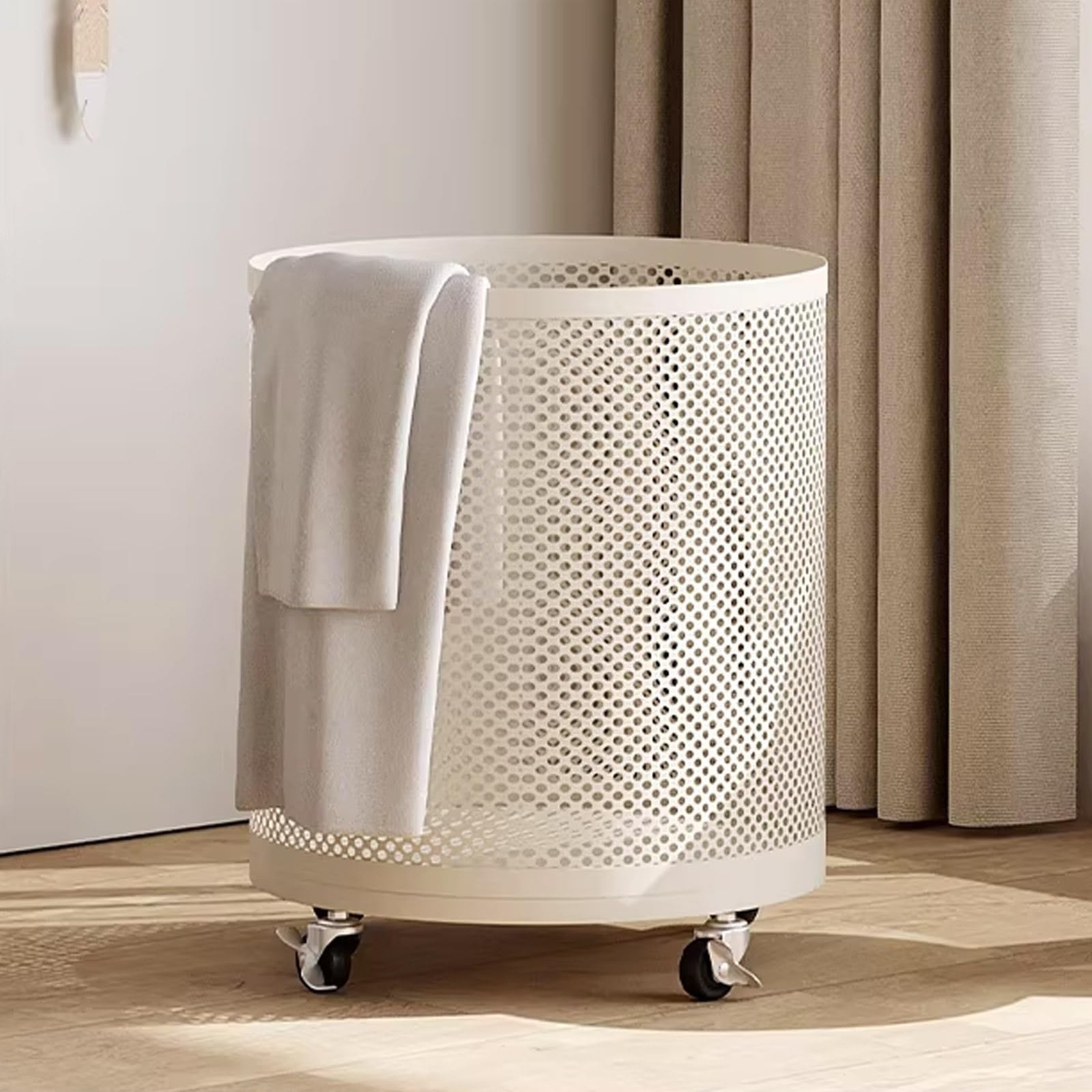 Carrello Portabiancheria Con Ruote - Cesto Portaoggetti Portatile