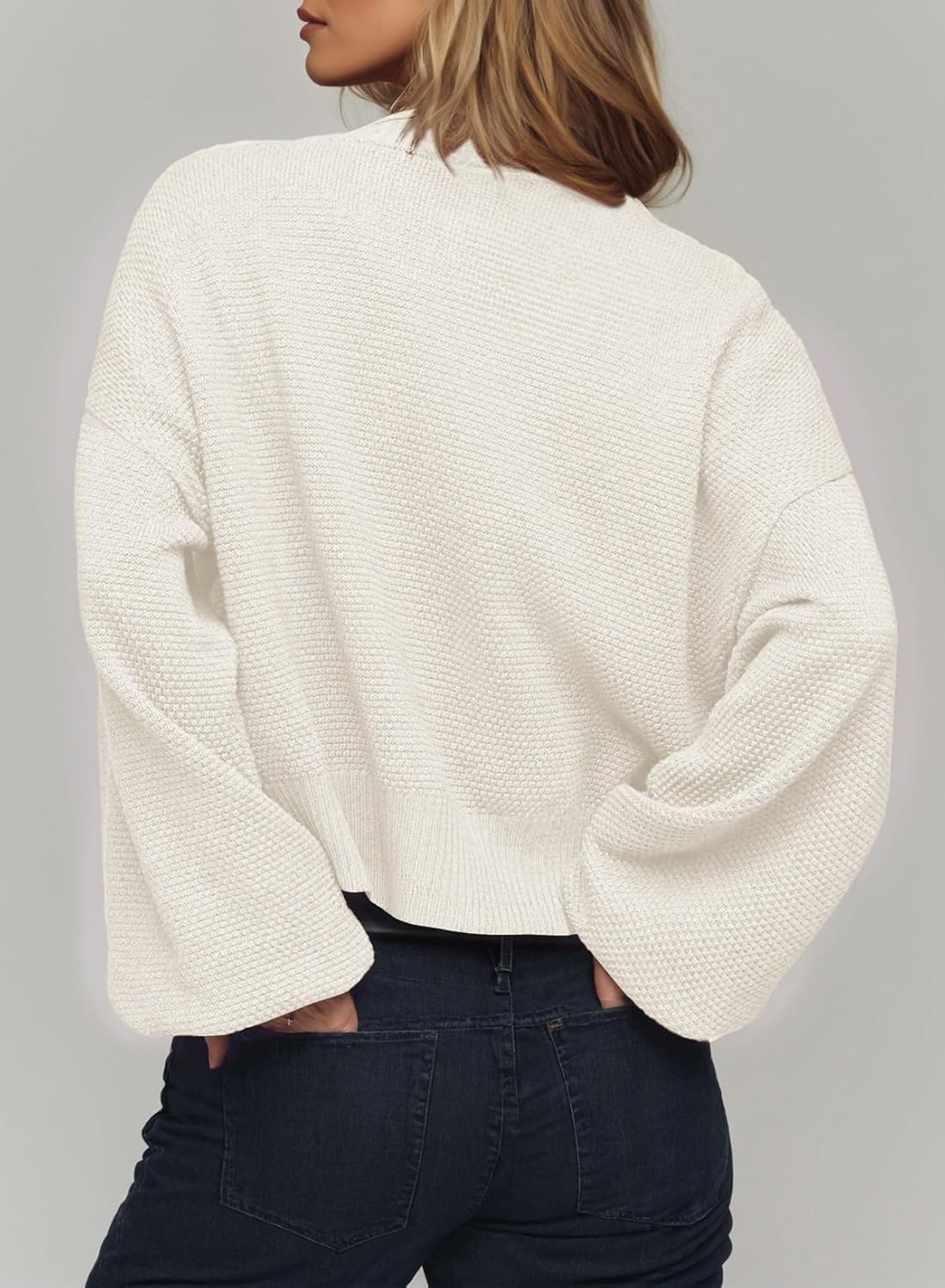 Cardigan Da Donna Aperto Sul Davanti Collo A Scialle Maniche Lunghe A Palloncino Maglione Leggero E Casual In Maglia Giacca Cardigan Morbida E Comoda Giacca Di Transizione per L'Ufficio E L'Uso Quot