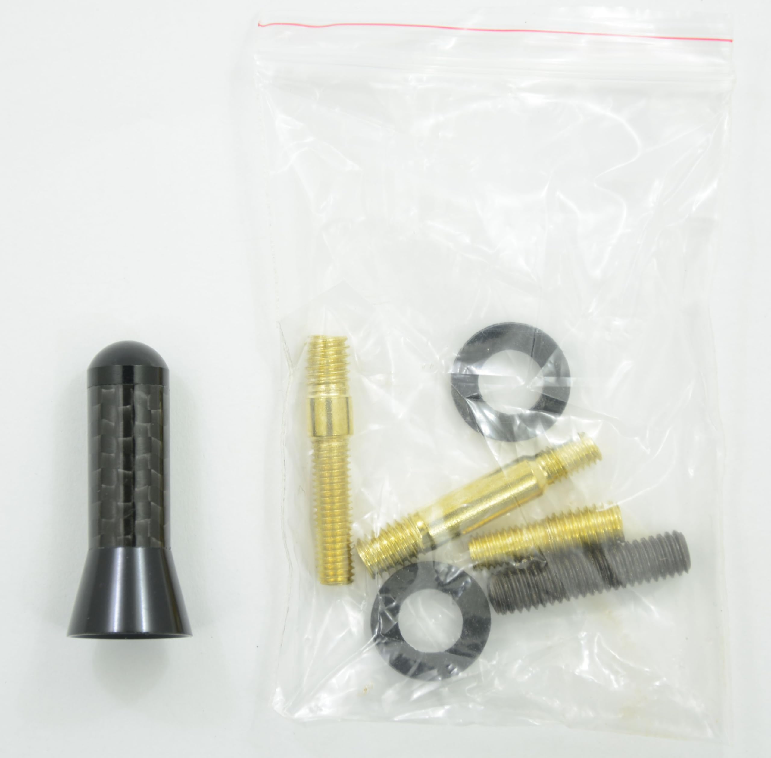 Antenna per Auto in Fibra di Carbonio Nero, Universale per Auto, Mini Corta Antenne Autoradio da 3,5cm per la Rimozione di Elettricità Statica, Miglioramento del Segnale AM/FM