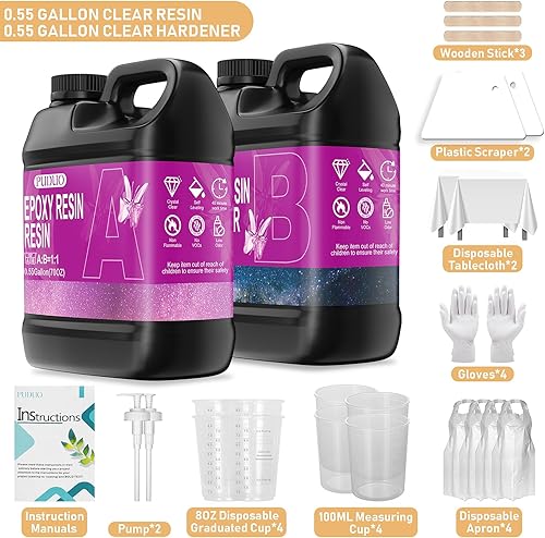 Miniatura 27 de Kit de resina epoxi transparente para arte, joyas, manualidades, revestimiento, 16 onzas, incluye resina de 8 onzas y endurecedor de 8 onzas, 4