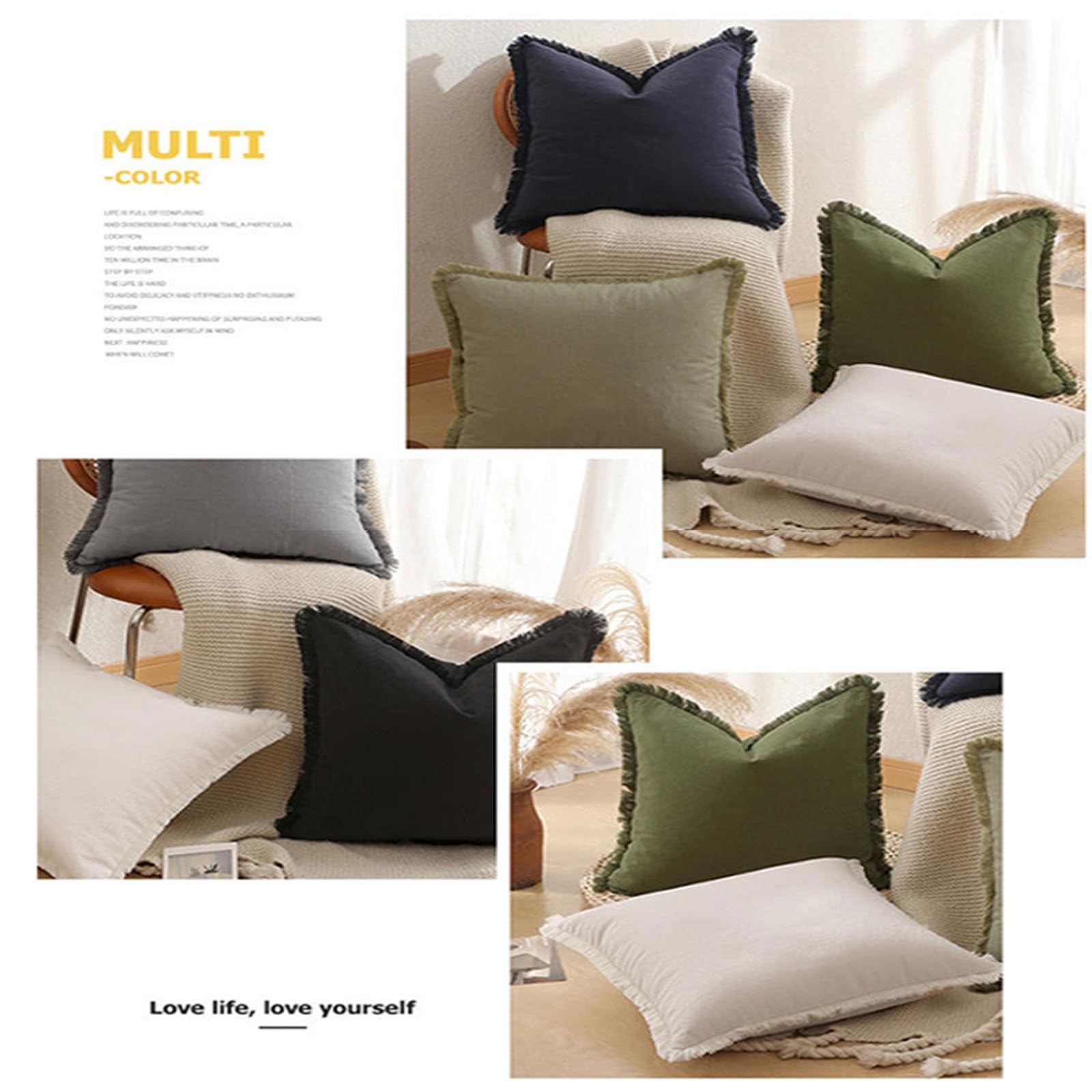 Frange Decorative in Poliestere, Fodere per Cuscini