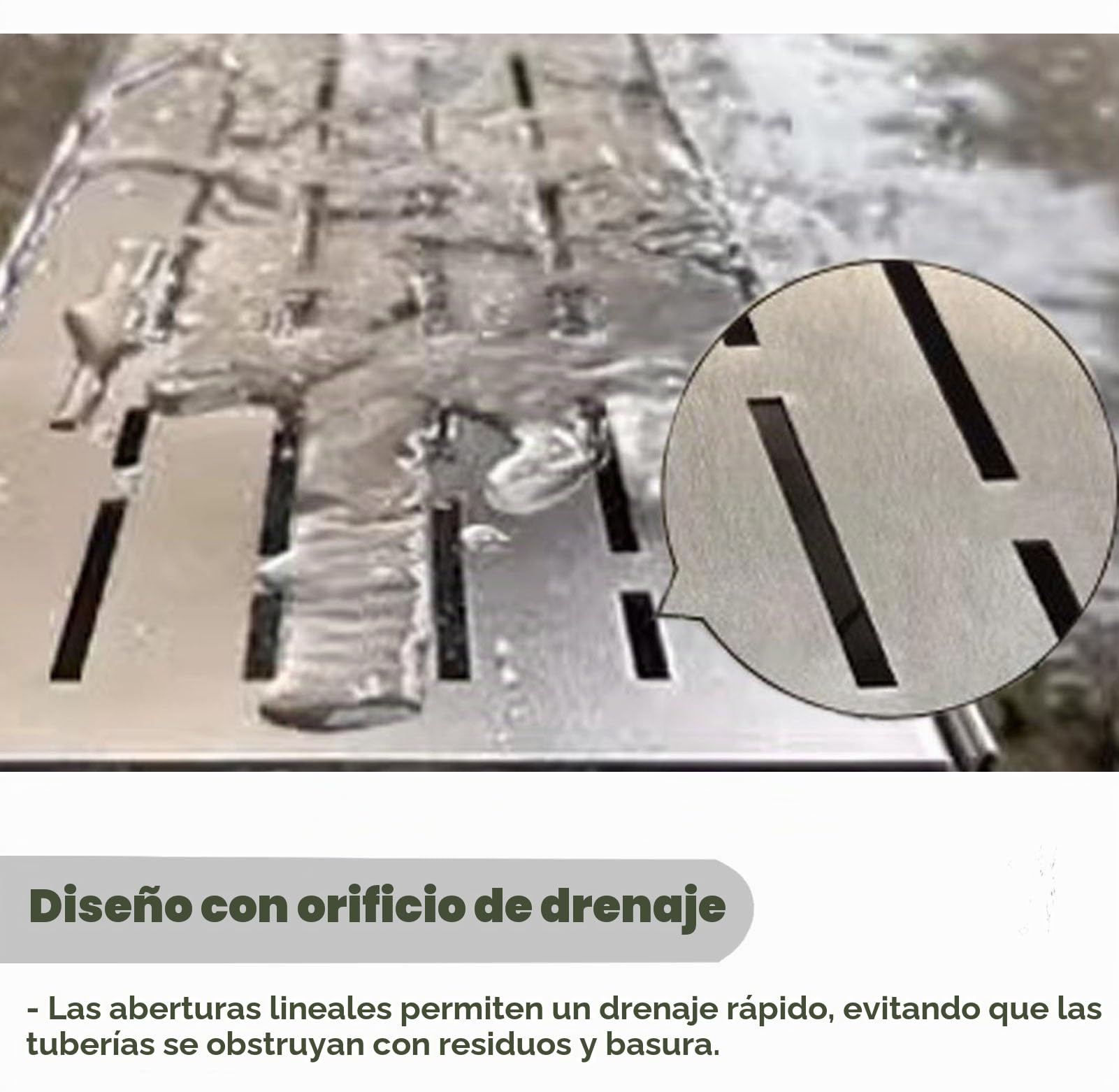 Canaleta de Drenaje Zanja de Drenaje de Canalón Estrecho para Exteriores con Tapas de Extremo/salida, Kit de Drenaje de Canal de Drenaje Estrecho de 1,4/2 /4 Pulg, Canaleta de Alcantarillado de Pozo(