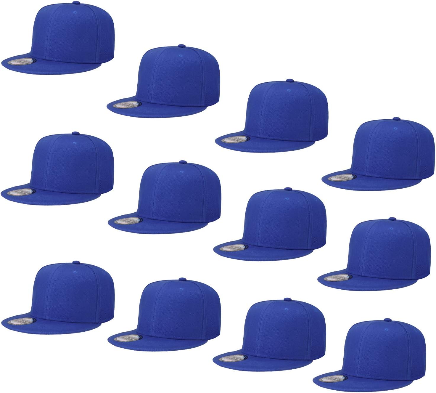 Falari Commercio All'ingrosso 12 Pack Snapback Cappello Cap Hip Hop Style Flat Bill Blank Tinta Unita Misura Regolabile