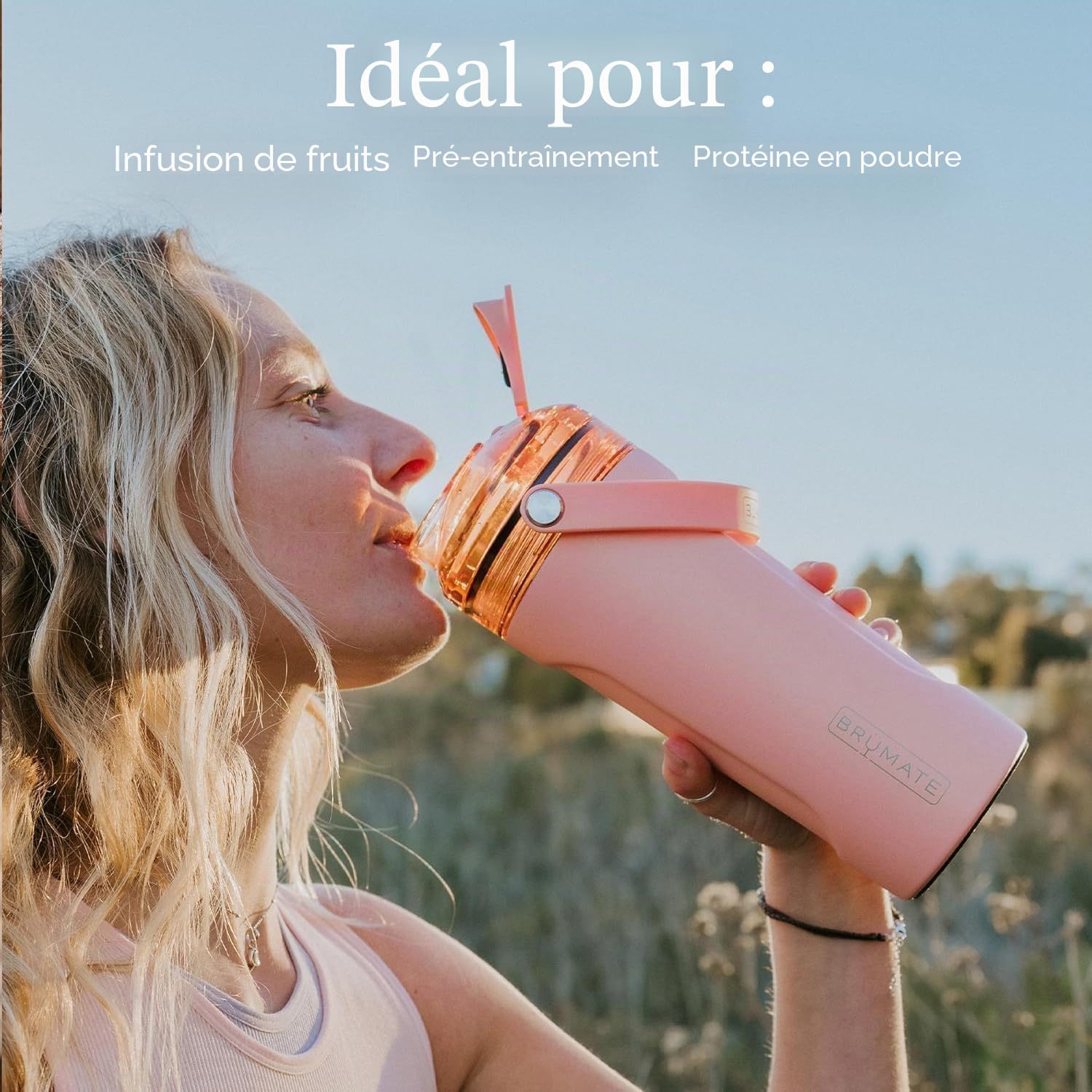 BrüMate MultiShaker Bouteille shaker blender – Acier inoxydable 100 % étanche – Bouteille shaker de protéines pour salle de sport – 766,1 g (lavande)