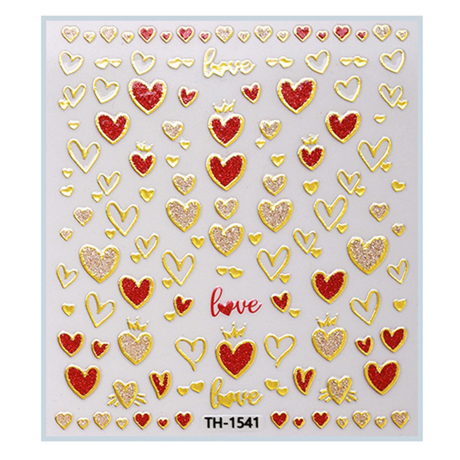 1 Sheet Fashion Nails Art Decals Valentine's Day Manicure Decors with Cartoon Lips Patterns Nails Salon Accessories Valentine's Day