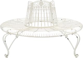 SAFAVIEH Outdoor - Ally Darling Antique White Wrought Iron 60-Inch Round...