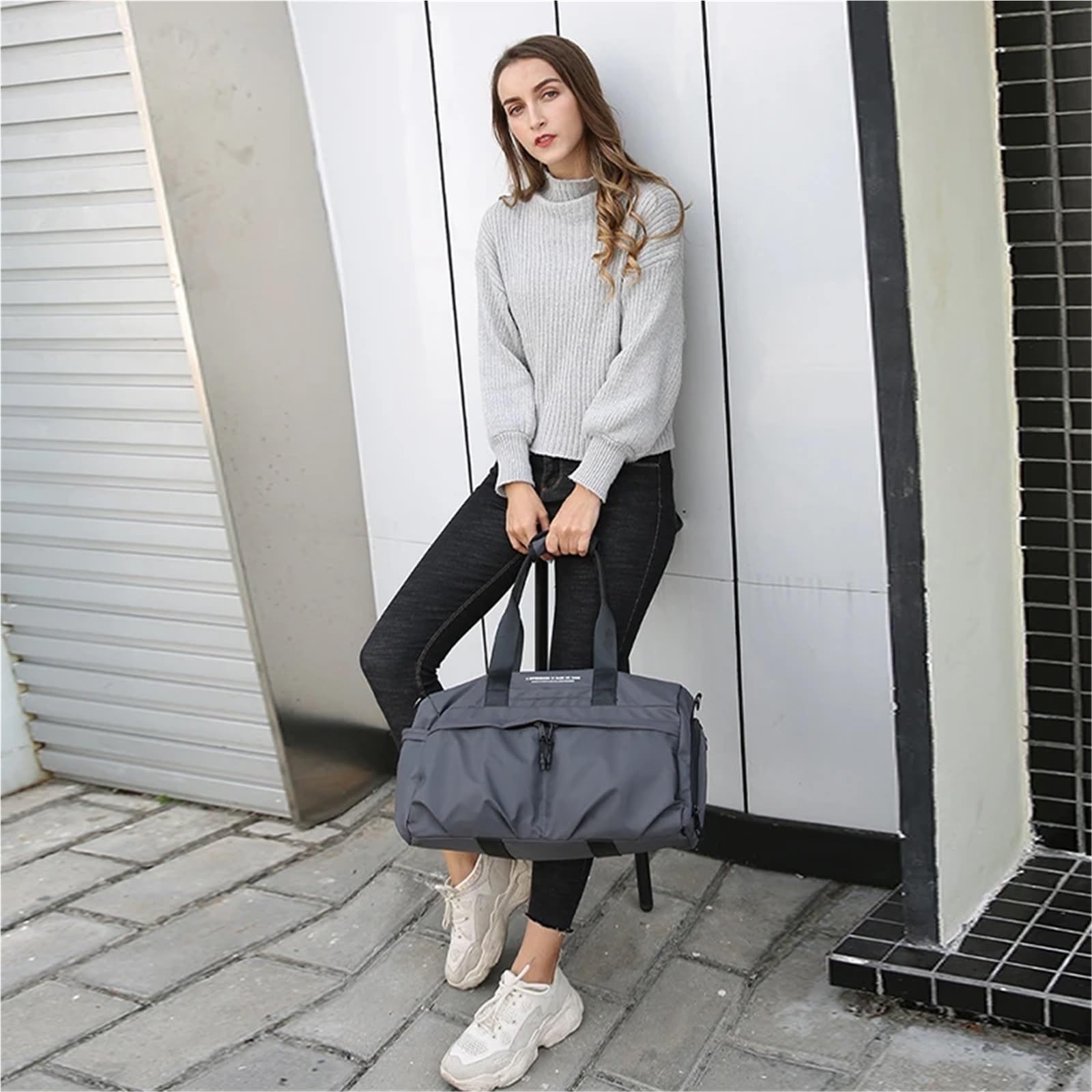 Sporttasche Training Bag for Women Men Fitness Sports Gym Yoga Separate Wet Dry Waterproof Luggage Bag with Shoe Compartment Handbag(Black)