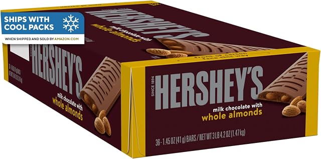 Hershey's Milk Chocolate with Almonds Bars (1.45-Ounce, Pack of 36)