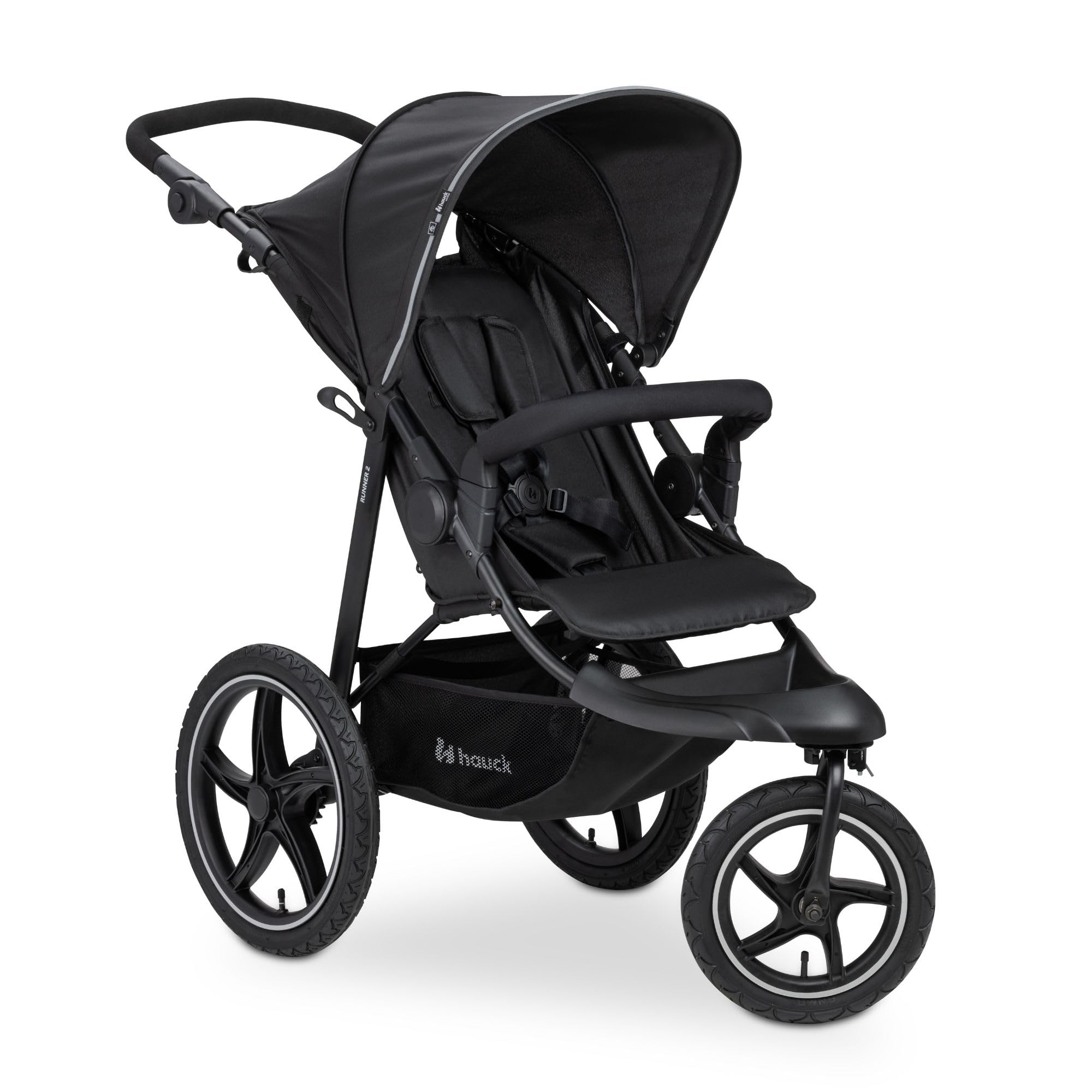hauck 3-Wheel All Terrain Stroller with Raincover, XL Pneumatic Air Wheels, Mesh Window, and Height-Adjustable Handle, UPF 50+