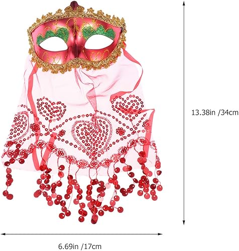 Vista 6 de Holibanna - Máscara de velo veneciano para danza del vientre, 3