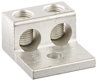 NSI 2-2/0T Dual Rated Mechanical Double Lug, 2/0-14 AWG Wire Range, 1/4 Mounting Hole, 1.25 Width, 0.78 Height, 1.47 Length