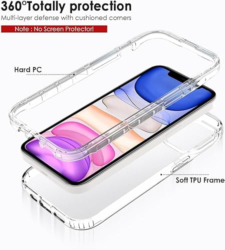 Vista 235 de TENOC Funda para teléfono compatible con iPhone 13 Pro Max, funda transparente a prueba de golpes protectora delgada para 6.7 pulgadas
