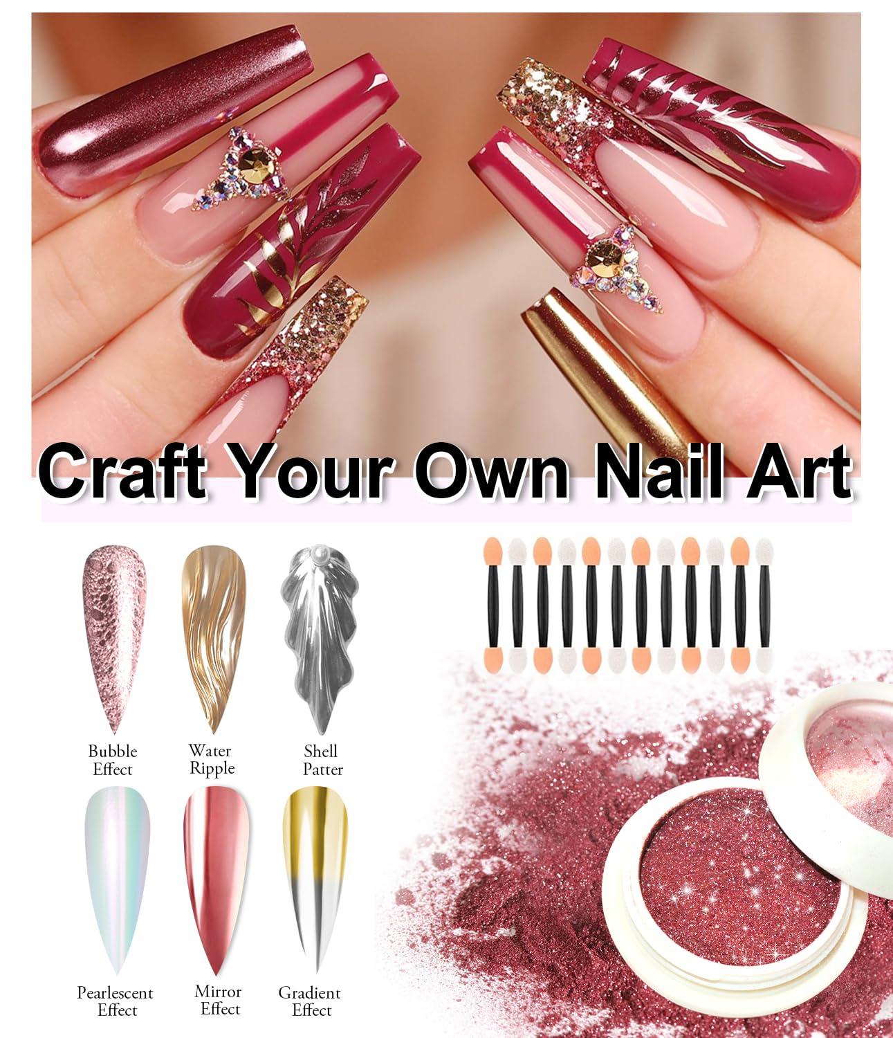 BISHENGYF 24Pcs Chrome Nail Powder - Image 4