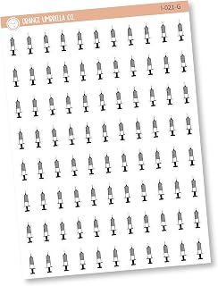Syringe Icon Planner Stickers | Allergy Shot Labels | Grey Color Print for Calendars | I-021-G