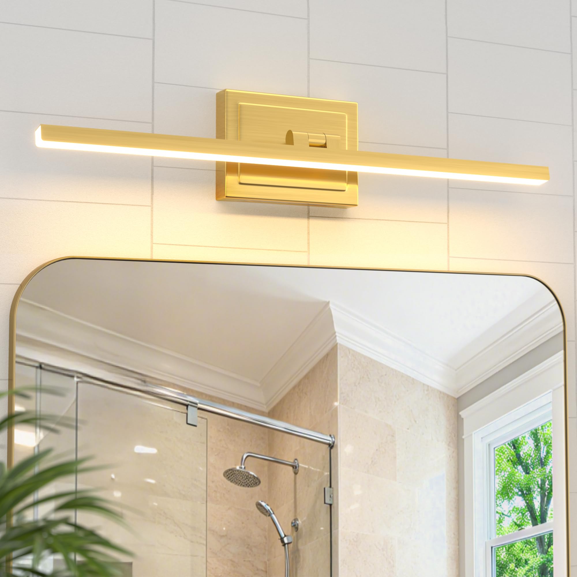 VOLISUN Bathroom Vanity Light 24 inch, 14W Dimmable 5CCT Led Bathroom Light Fixture Over Mirror, Gold Bar