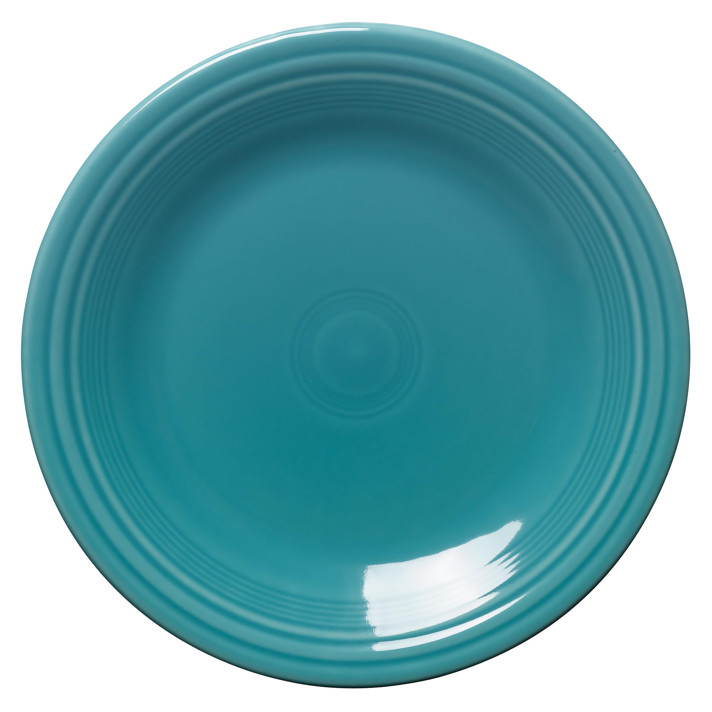 Classic Rim 10.5” Dinner Plate – Durable Ceramic, Lead-Safe, Dishwasher/Microwave/Oven Safe – Made in USA - Turquoise