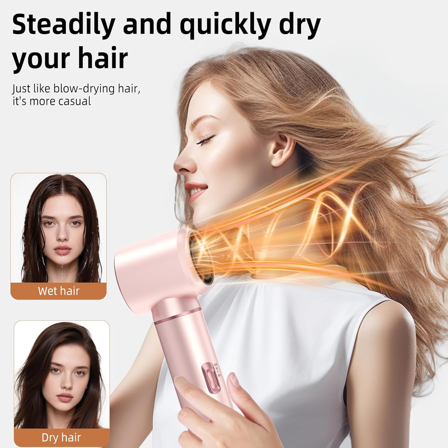 5 in 1 Hair Dryer Brush Set, Air Curler Wrap Hair Styler Blow Dryer Brush with 3 Temps, Upgrade Negative Ion Hot Air Brush Curling Brush Iron, Hair Styling Tools for Dry Curl Straighten
