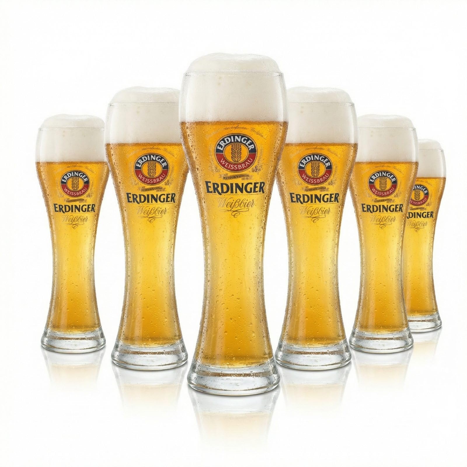 Sahm Original ERDINGER Weizenbierglas 0,5 l Set - 6 Weizenbiergläser 0,5 l - Ideale Weissbiergläser - ERDINGER Gläser als tolles Bier Geschenk