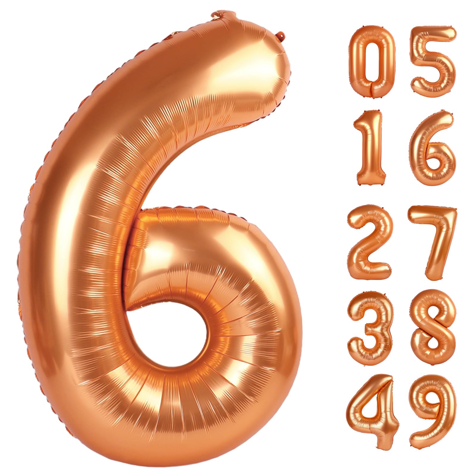 IWERP Orange Number 6 Balloon 40 Inch | USA Import for Birthday Parties - main product image