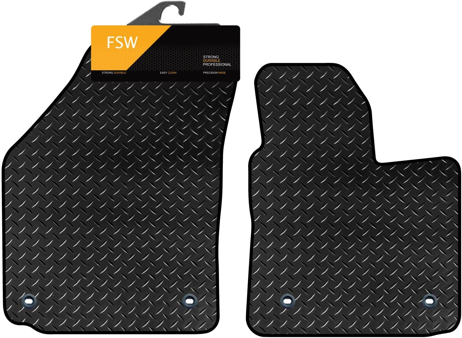 FSW Fits Vw Caddy 20042020 Tailored Van Mats 3mm Heavy Duty Rubber Fitted With Clips