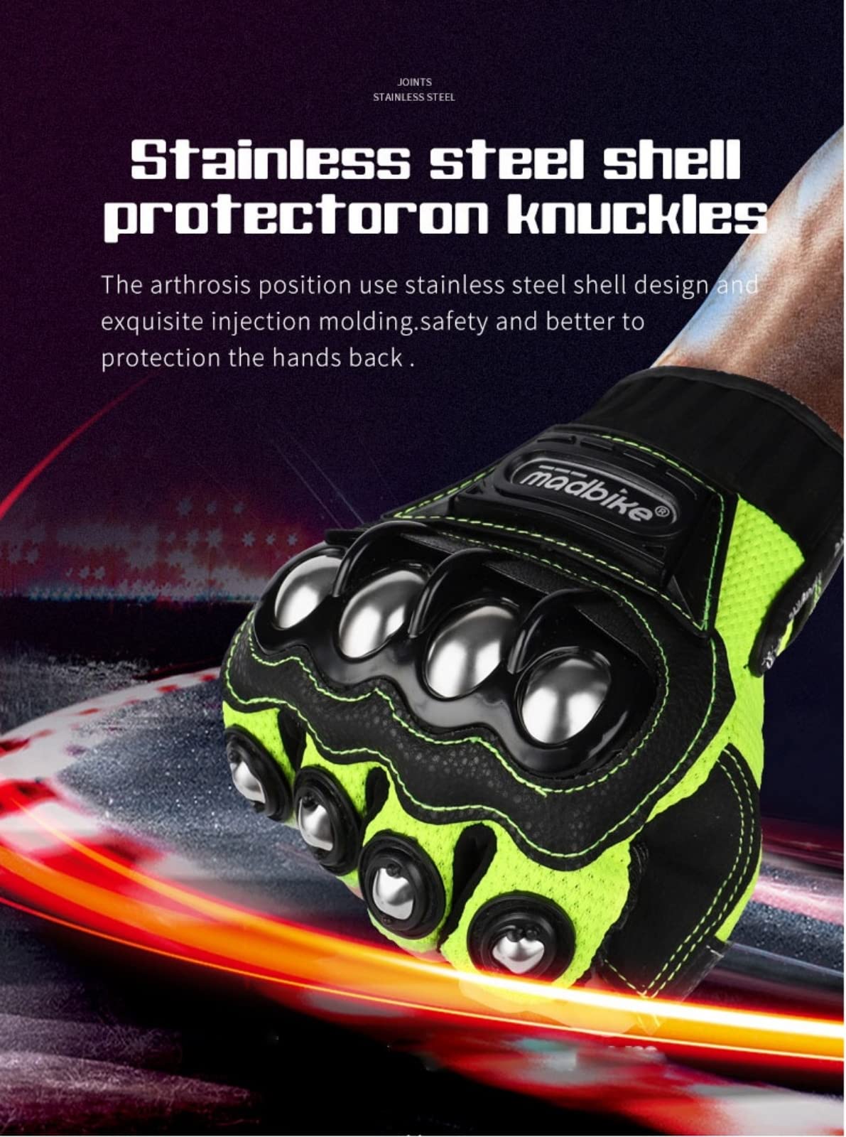 WIVKS Motorcycle Gloves for Men and Women, Half Finger Touchscreen Motorbike Gloves for BMX ATV MTB Riding, Road Racing, Cycling, Climbing, Motocross (Blue, X-Large)