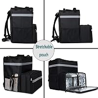 Isolierte Pizza-Liefertasche – Therm-Rucksack, 41x(30-41)x45 Cm, Oxford 600D, Erweiterbar – Für Heiße & Kalte Mahlzeiten, Camping & Catering