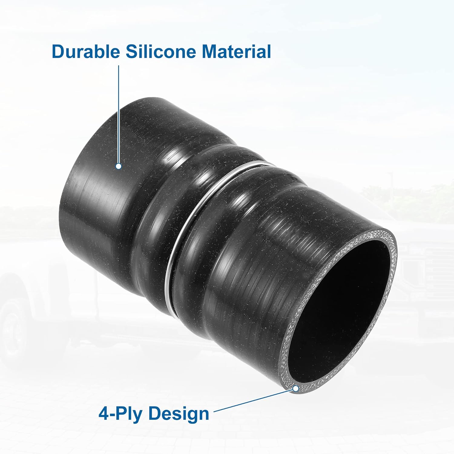 X AUTOHAUX 1 Set 7.3L Intercooler Hose Boots Kit for Ford F250 F350 Super Duty 7.3L 1999 2000 2001 2002 2003 with T Bolt Clamp Black