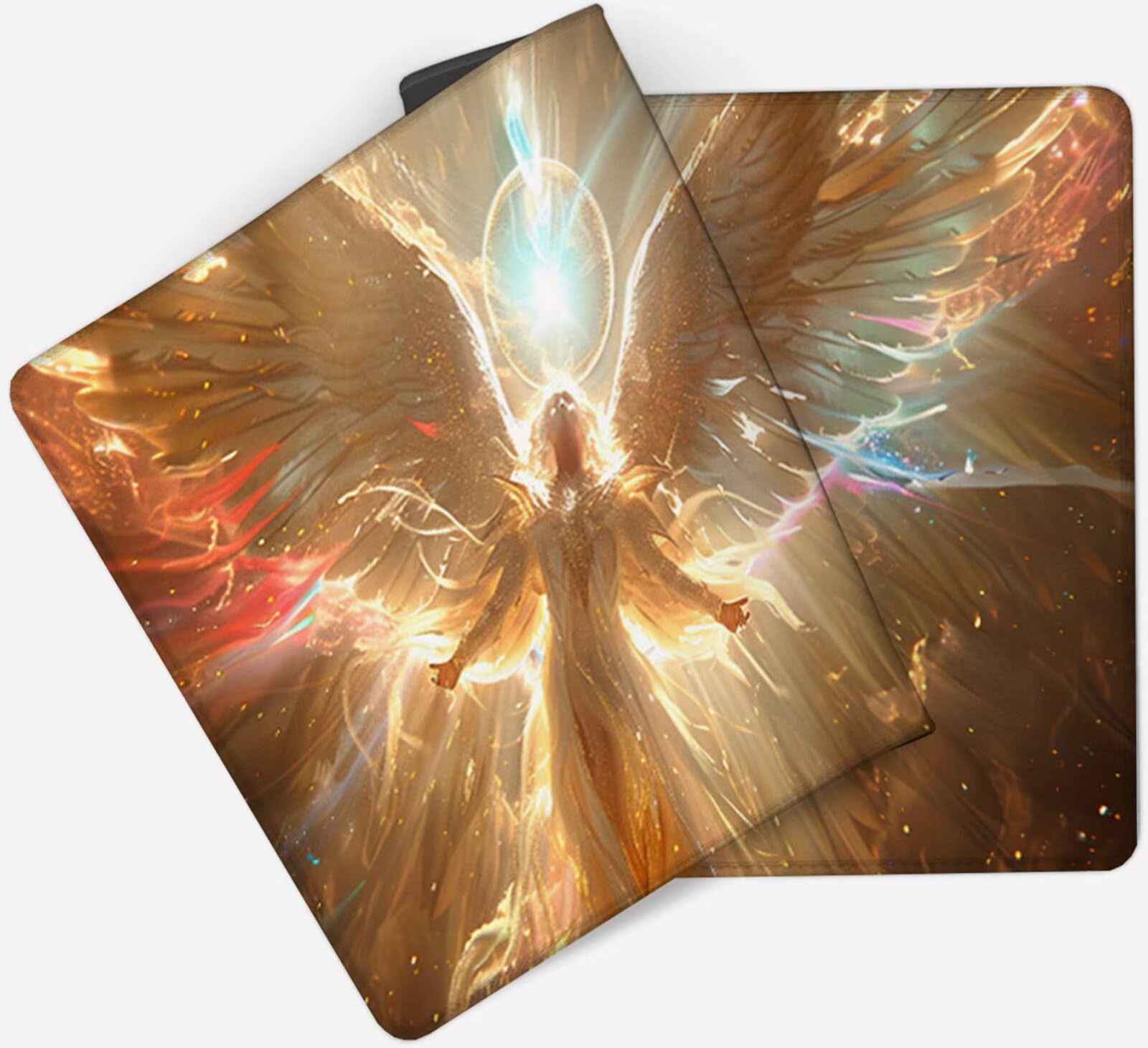 Angel Mouse Podkładka pod mysz XXL 1400x600, podkładka pod mysz pod biurko skrzydło wodoodporna podkładka, mysz z antypoślizgową podstawą, pod ręką szyte krawędzie, akcesoria do gier, prezent męski H2