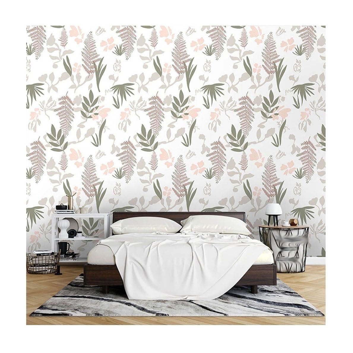 Papier peint vinyle adhésif de qualité supérieure style feuilles tropicales chic