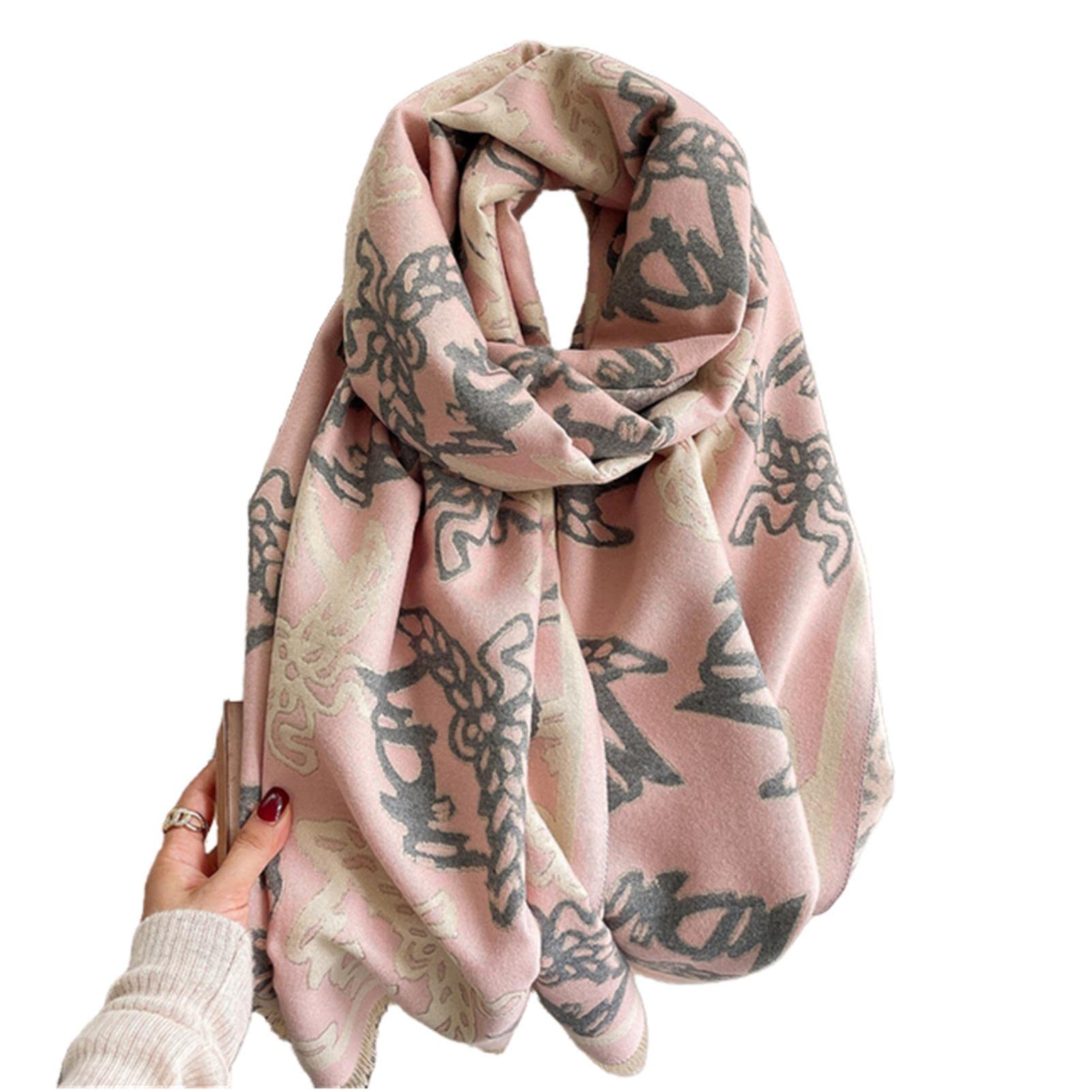 URYYRIT Foulard Écharpe Cachemire Chaude Dames Imprimer Un Châle De Couverture Hivernale Épaisse Et Envelopper Pashmina 180 * 65 Cm Femmes-Wyt156-4