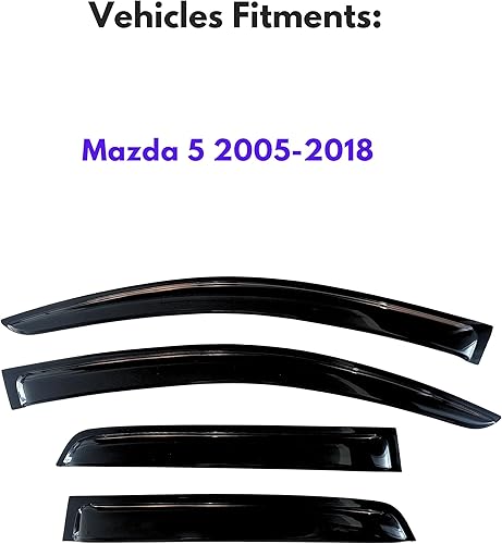 Miniatura 16 de KPY Moldura deflectora de viento con protección contra la lluvia compatible con Mazda CX-3 2016-2021 (CX3), 4 unidades, para ventana lateral