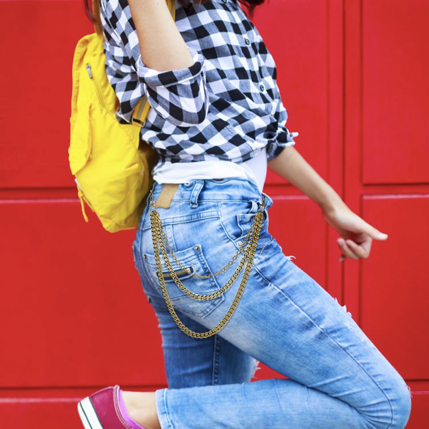 Pants Chain Wallet Chain Jeans Chain,1 Pack Belt Chain Wallet Chain Pocket Chain for Hip Hop Punk Jeans Chain Key Chain Goth Accessories for Eboy Egirl Men Women Streetwear Urban Fashion - Image 7