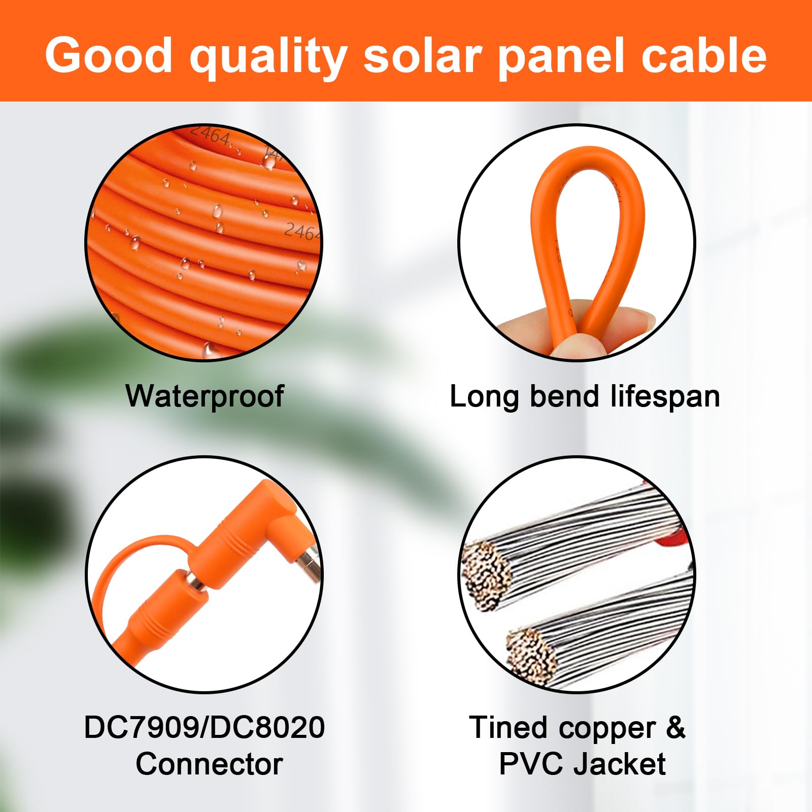 Conector solar a cable CC de 40 pies