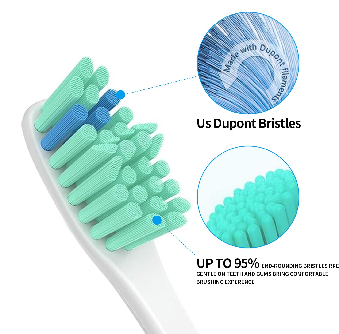 Testine di ricambio per spazzolino elettrico Philips Sonicare, testine di ricambio compatibili con spazzolino elettrico Philips Sonicare, confezione da 6