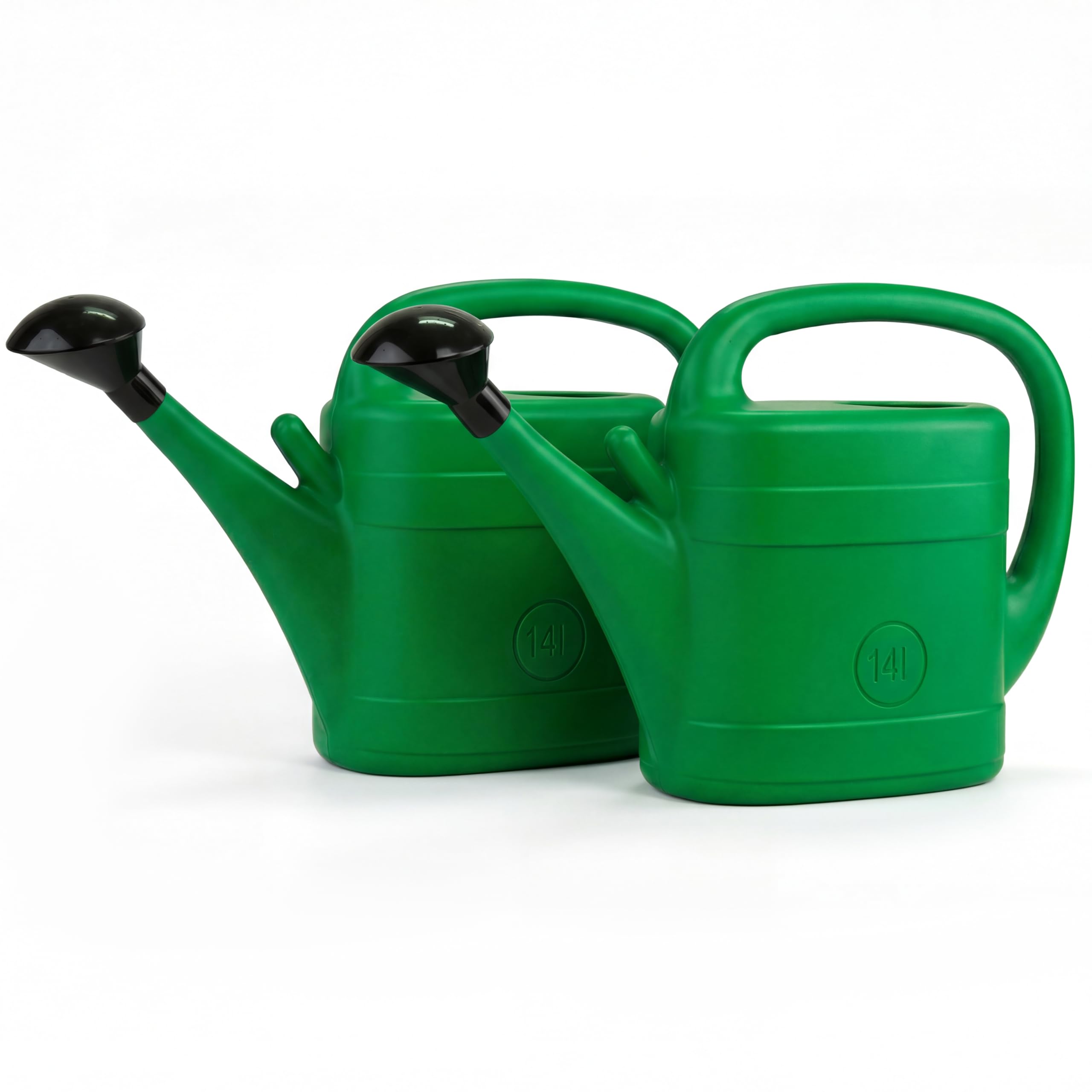 Annaffiatoio da 2 x 14 l con doccetta rimovibile – Robusto annaffiatoio da giardino in plastica – Fioriera con scala litriale per giardino e casa – Ideale per l'irrigazione dei fiori e la cura
