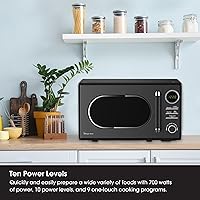 Vista 2 de Microondas retro para encimera de 0.7 pies cúbicos en negro