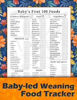 Baby-led weaning Food Tracker: The ultimate list of Baby's 100 First foods use to keep track of what foods your baby’s tried | Baby Led Weaning Foods Checklist