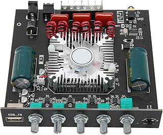 2.1 Channel Subwoofer HiFi Sound Power Amp Module Bluetooth5.0 Amplifier Board Small Power Amplifier Board with Treble Bass Control for DIY Bluetooth5.0 Speakers