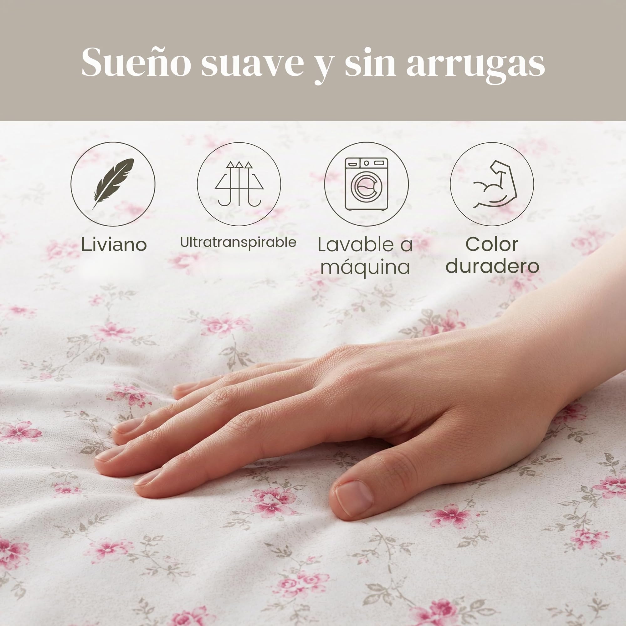 Modern Threads Sábanas Impresas de Microfibra Suave, sábanas de Microfibra de Lujo, Incluye sábana encimera, sábana Bajera Ajustable con Bolsillos Profundos y Fundas de Almohada Kashmir Rose King